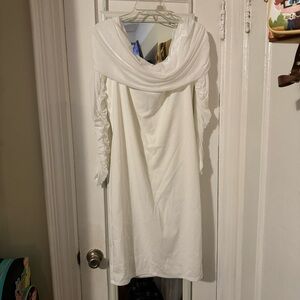 Fashion nova take me on a dinner date dress white color 2X never used